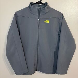 The North Face Grey Zip Soft‎ Shell Fleece Lined Jacket Boys Youth L (14-16)